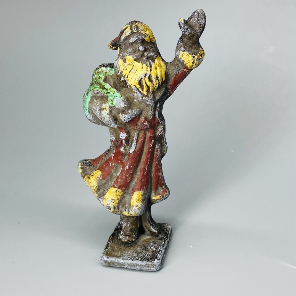 Vintage Antique Santa Cast Iron Figurine Christmas